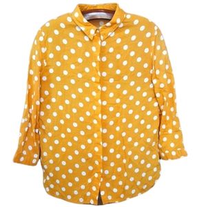 STRADIVARIUS Gold Polk a Dot Blouse